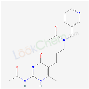 N-[3-(2-acetamido-4-methyl-6-oxo-3H-pyrimidin-5-yl)propyl]-N-(pyridin-3-ylmethyl)acetamide cas  17225-30-8