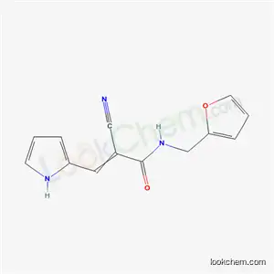 Molecular Structure of 5130-60-9 (2-cyano-N-(furan-2-ylmethyl)-3-(1H-pyrrol-2-yl)prop-2-enamide)