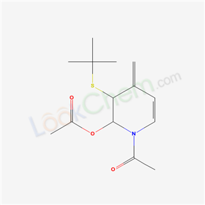 (1-acetyl-4-methylidene-3-tert-butylsulfanyl-2,3-dihydropyridin-2-yl) acetate cas  31579-82-5