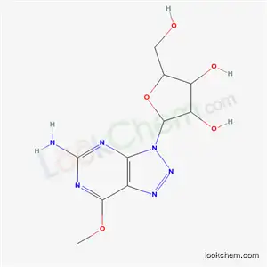 Molecular Structure of 59886-11-2 (7-methoxy-3-pentofuranosyl-3H-[1,2,3]triazolo[4,5-d]pyrimidin-5-amine)