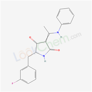 3-(1-anilinoethylidene)-5-[(3-fluorophenyl)methyl]pyrrolidine-2,4-dione cas  59876-44-7