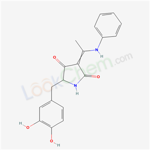 3-(1-anilinoethylidene)-5-[(3,4-dihydroxyphenyl)methyl]pyrrolidine-2,4-dione cas  59876-42-5