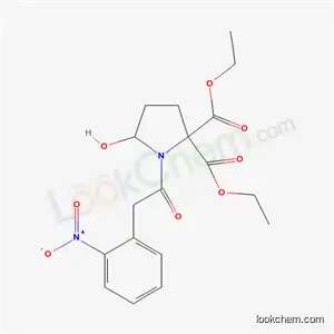 Molecular Structure of 66709-35-1 (diethyl 5-hydroxy-1-[(2-nitrophenyl)acetyl]pyrrolidine-2,2-dicarboxylate)