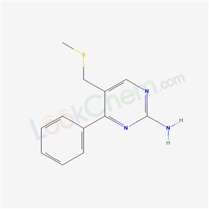 5-(methylsulfanylmethyl)-4-phenyl-pyrimidin-2-amine cas  61541-66-0