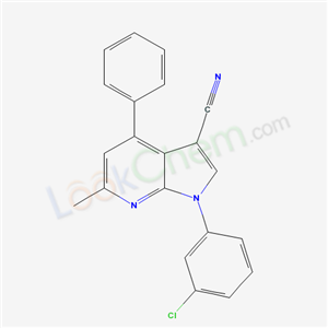 9-(3-chlorophenyl)-3-methyl-5-phenyl-2,9-diazabicyclo[4.3.0]nona-1,3,5,7-tetraene-7-carbonitrile cas  59661-54-0