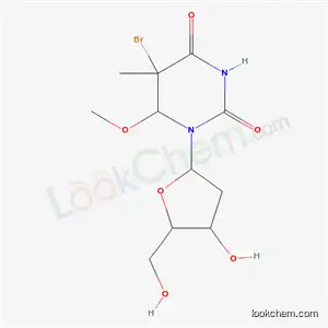 Molecular Structure of 53495-38-8 (5-bromo-1-(2-deoxypentofuranosyl)-6-methoxy-5-methyldihydropyrimidine-2,4(1H,3H)-dione)