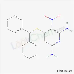 Molecular Structure of 60282-79-3 (4-[(diphenylmethyl)sulfanyl]-3-nitropyridine-2,6-diamine)
