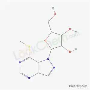 Molecular Structure of 67221-52-7 (7-(methylsulfanyl)-1-pentofuranosyl-1H-pyrazolo[4,3-d]pyrimidine)
