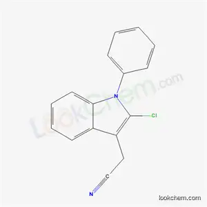 Molecular Structure of 63793-65-7 ((2-chloro-1-phenyl-1H-indol-3-yl)acetonitrile)