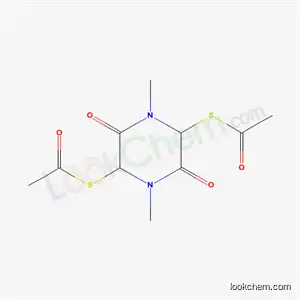 Molecular Structure of 19552-97-7 (3,6-bis(acetylsulfanyl)-1,4-dimethyl-piperazine-2,5-dione)