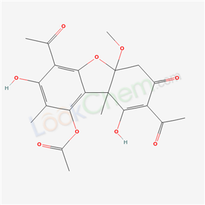 1(4H)-Dibenzofuranone, 2,6-diacetyl-9-(acetyloxy)-4a,9b-dihydro-3, 7-dihydroxy-4a-methoxy-8,9b-dimethyl- cas  71368-51-9