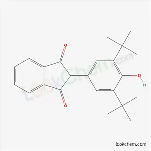 Molecular Structure of 38354-24-4 (2-(3,5-di-tert-butyl-4-hydroxyphenyl)-1H-indene-1,3(2H)-dione)
