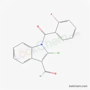 Molecular Structure of 68770-78-5 (2-chloro-1-(2-fluorobenzoyl)-1H-indole-3-carbaldehyde)