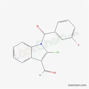 Molecular Structure of 68770-79-6 (2-chloro-1-(3-fluorobenzoyl)-1H-indole-3-carbaldehyde)