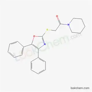 Molecular Structure of 59716-73-3 (2-[(4,5-diphenyl-1,3-oxazol-2-yl)sulfanyl]-1-(piperidin-1-yl)ethanone)