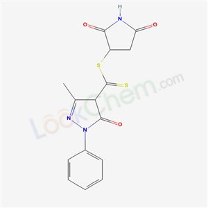 3-(3-methyl-5-oxo-1-phenyl-4H-pyrazole-4-carbothioyl)sulfanylpyrrolidine-2,5-dione cas  63018-28-0