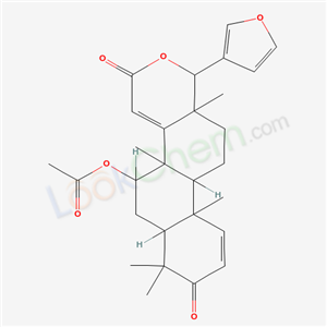 8.beta.-Podocarp-1-ene-.DELTA.14,.alpha.-acetic acid, 13.beta.- (3-furylhydroxymethyl)-7.alpha.-hydroxy-8, 13-dimethyl-3-oxo-, 14,13-lactone, acetate(21963-95-1)