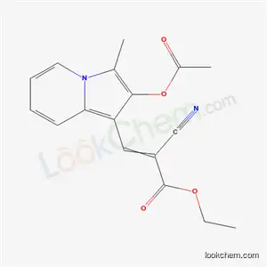 Molecular Structure of 67988-56-1 (ethyl 3-[2-(acetyloxy)-3-methylindolizin-1-yl]-2-cyanoprop-2-enoate)