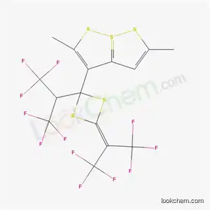 Molecular Structure of 66172-14-3 (3-[2-(1,1,1,3,3,3-hexafluoropropan-2-yl)-4-(1,1,1,3,3,3-hexafluoropropan-2-ylidene)-1,3-dithietan-2-yl]-2,5-dimethyl-7lambda~4~-[1,2]dithiolo[1,5-b][1,2]dithiole)
