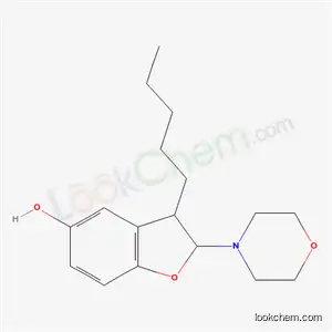 Molecular Structure of 1886-41-5 (2-(morpholin-4-yl)-3-pentyl-2,3-dihydro-1-benzofuran-5-ol)