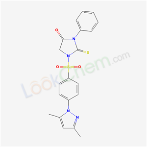 1-[4-(3,5-dimethylpyrazol-1-yl)phenyl]sulfonyl-3-phenyl-2-sulfanylidene-imidazolidin-4-one cas  69180-95-6