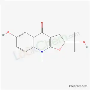 Molecular Structure of 6872-52-2 (6-hydroxy-2-(2-hydroxypropan-2-yl)-9-methyl-3,9-dihydrofuro[2,3-b]quinolin-4(2H)-one)