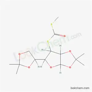 Molecular Structure of 17668-62-1 (S-[5-(2,2-dimethyl-1,3-dioxolan-4-yl)-2,2-dimethyltetrahydrofuro[2,3-d][1,3]dioxol-6-yl] S-methyl carbonodithioate (non-preferred name))