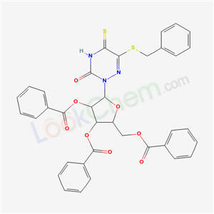 [3,4-dibenzoyloxy-5-(6-benzylsulfanyl-3-oxo-5-sulfanylidene-1,2,4-triazin-2-yl)oxolan-2-yl]methyl benzoate cas  58434-60-9