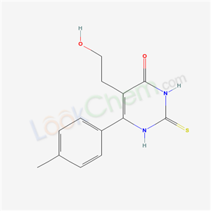 5-(2-hydroxyethyl)-6-(4-methylphenyl)-2-sulfanylidene-1H-pyrimidin-4-one cas  21585-15-9