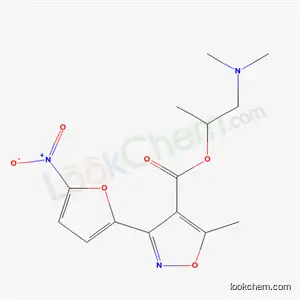 Molecular Structure of 21709-29-5 (1-(dimethylamino)propan-2-yl 5-methyl-3-(5-nitrofuran-2-yl)-1,2-oxazole-4-carboxylate)