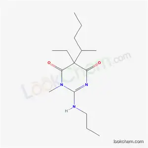 Molecular Structure of 21741-52-6 (5-ethyl-1-methyl-5-(pentan-2-yl)-2-(propylamino)pyrimidine-4,6(1H,5H)-dione)