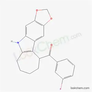 Molecular Structure of 50332-30-4 (5,6,7,8,9,10-Hexahydro-5-(m-fluorobenzoyl)cyclohepta[b]-1,3-dioxolo[4,5-f]indole)
