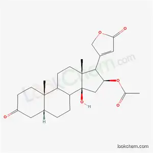Molecular Structure of 51227-49-7 (16β-(Acetyloxy)-14-hydroxy-3-oxo-5β-card-20(22)-enolide)