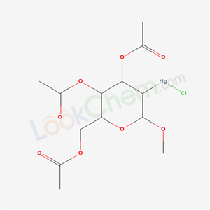 chloro-[4,5-diacetyloxy-6-(acetyloxymethyl)-2-methoxy-oxan-3-yl]mercury cas  6641-37-8