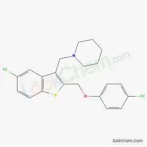 Molecular Structure of 40448-99-5 (1-({5-chloro-2-[(4-chlorophenoxy)methyl]-1-benzothiophen-3-yl}methyl)piperidine)