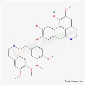 Molecular Structure of 39032-60-5 (9-{2-[(6,7-dimethoxy-2-methyl-1,2,3,4-tetrahydroisoquinolin-1-yl)methyl]-4,5-dimethoxyphenoxy}-2,10-dimethoxy-6-methyl-5,6,6a,7-tetrahydro-4H-dibenzo[de,g]quinolin-1-ol)