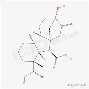 Molecular Structure of 51576-08-0 (7-Hydroxy-1β,4aα-dimethyl-8-methylenegibbane-1α,10β-dicarboxylic acid)