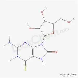 Molecular Structure of 54744-88-6 (2-amino-1-methyl-9-pentofuranosyl-6-thioxo-1,6,7,9-tetrahydro-8H-purin-8-one)