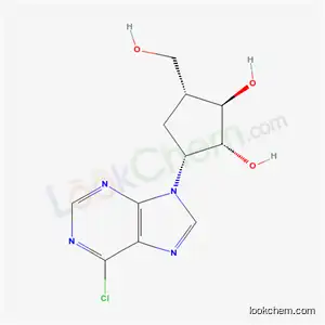 Molecular Structure of 62357-69-1 ((1R,2R,3R,5R)-3-(6-chloro-9H-purin-9-yl)-5-(hydroxymethyl)cyclopentane-1,2-diol)