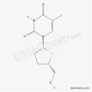 Molecular Structure of 137819-79-5 (1-[(2R,5S)-5-(hydroxymethyl)tetrahydrothiophen-2-yl]-5-methylpyrimidine-2,4(1H,3H)-dione)