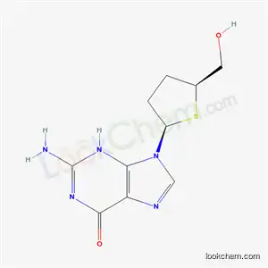 Molecular Structure of 137719-32-5 (2-amino-9-[(2R,5S)-5-(hydroxymethyl)tetrahydrothiophen-2-yl]-3,9-dihydro-6H-purin-6-one)