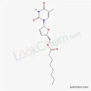 Molecular Structure of 134767-53-6 ([(2S,5R)-5-(5-methyl-2,4-dioxo-3,4-dihydropyrimidin-1(2H)-yl)-2,5-dihydrofuran-2-yl]methyl octanoate)