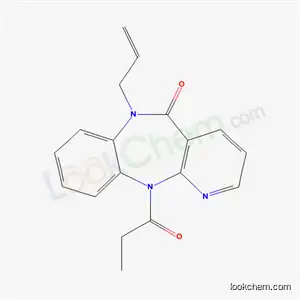 Molecular Structure of 133626-88-7 (11-propanoyl-6-(prop-2-en-1-yl)-6,11-dihydro-5H-pyrido[2,3-b][1,5]benzodiazepin-5-one)