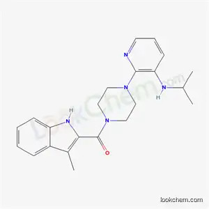 Molecular Structure of 136817-30-6 ((3-methyl-1H-indol-2-yl){4-[3-(propan-2-ylamino)pyridin-2-yl]piperazin-1-yl}methanone)