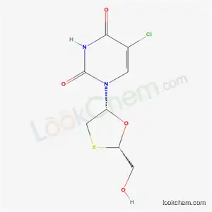 Molecular Structure of 137530-46-2 (5-chloro-1-[(2S,5R)-2-(hydroxymethyl)-1,3-oxathiolan-5-yl]pyrimidine-2,4(1H,3H)-dione)