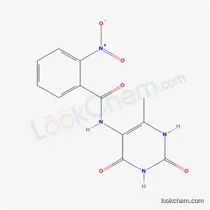 Molecular Structure of 56742-05-3 (N-(6-methyl-2,4-dioxo-1,2,3,4-tetrahydropyrimidin-5-yl)-2-nitrobenzamide)