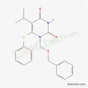 Molecular Structure of 172256-10-9 (1-[(benzyloxy)methyl]-6-(phenylselanyl)-5-(propan-2-yl)pyrimidine-2,4(1H,3H)-dione)