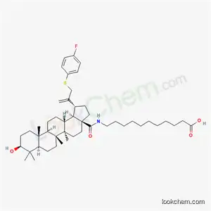 Molecular Structure of 173106-39-3 (11-{[(3beta)-29-[(4-fluorophenyl)sulfanyl]-3-hydroxy-28-oxolup-20(30)-en-28-yl]amino}undecanoic acid)
