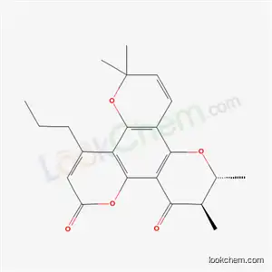 trans-(+)-2H,6H,12H-Benzo[1,2-b:3,4-b:5,6-b]tripyran-2,12-dione, 10,11-dihydro-6,6,10,11-tetramethyl-4-propyl-, (10R,11R)-