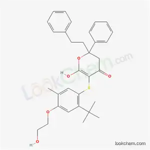 5-[2-tert-butyl-4-(2-hydroxyethoxy)-5-methyl-phenyl]sulfanyl-6-hydroxy-2-phenethyl-2-phenyl-3H-pyran-4-one